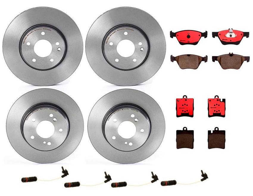 Mercedes Brakes Kit - Pads & Rotors Front and Rear (300mm/290mm) (Ceramic) 210423101264 - Brembo 1630196KIT